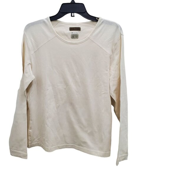 Columbia Tops - Columbia River Resort Cream Crew Neck Stretch Long Sleeve Active Outdoor Top L